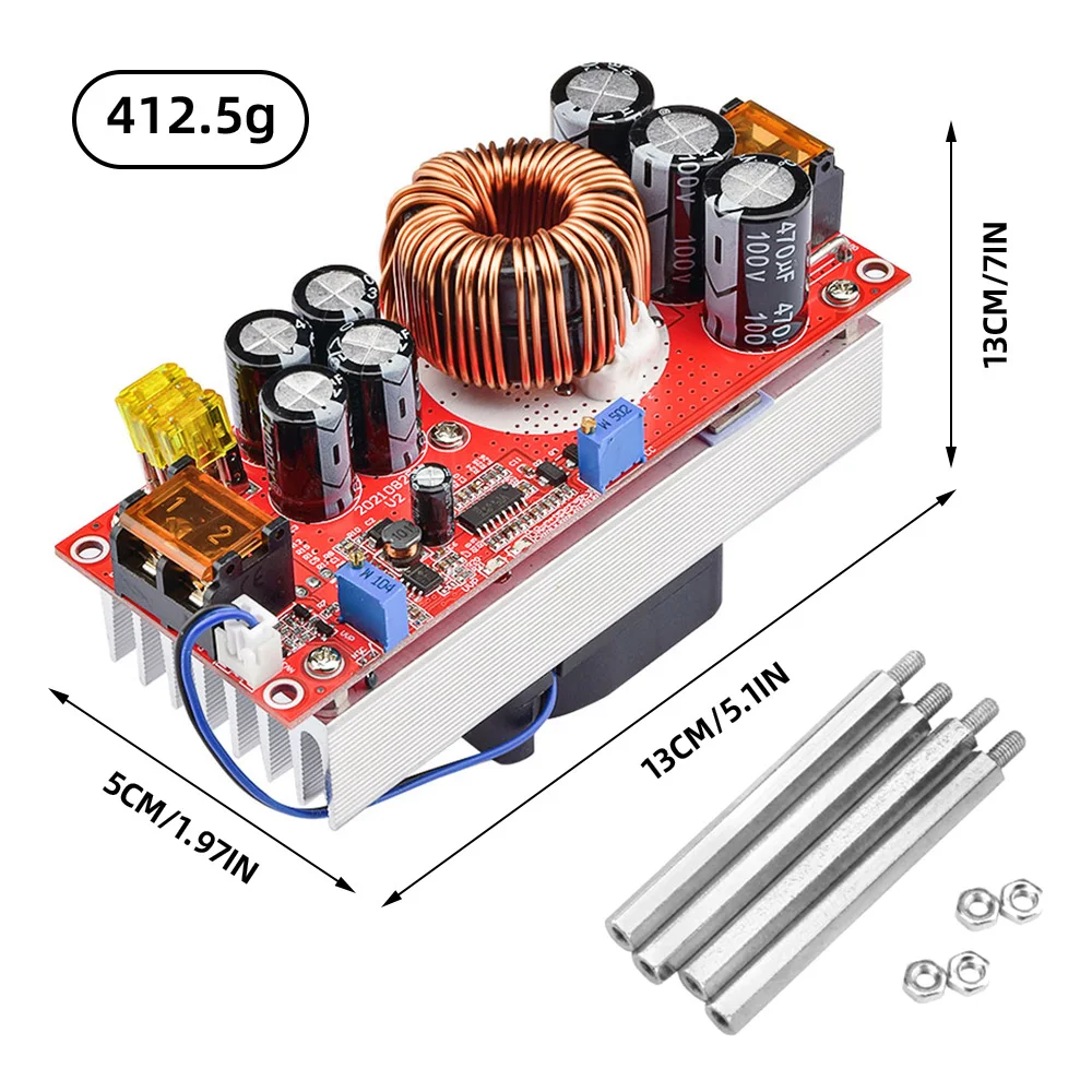 1200W/1500W/1800W 20A/30A/40A DC-DC Boost Converter Step Up Power Supply Module 10-60V to 12-90V Adjustable Voltage Charger