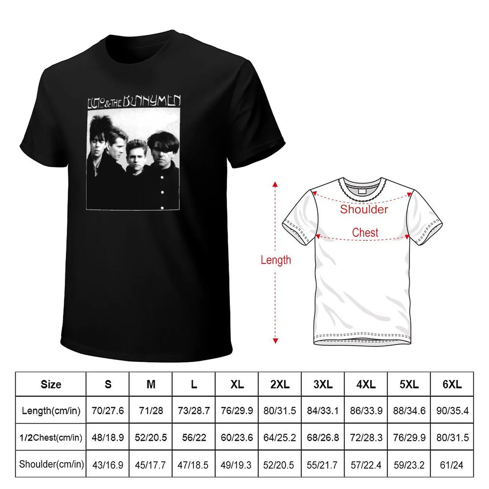 ECHO & THE BUNNYMEN BAND T-shirt hippie clothes cute clothes heavy weight t shirts for men