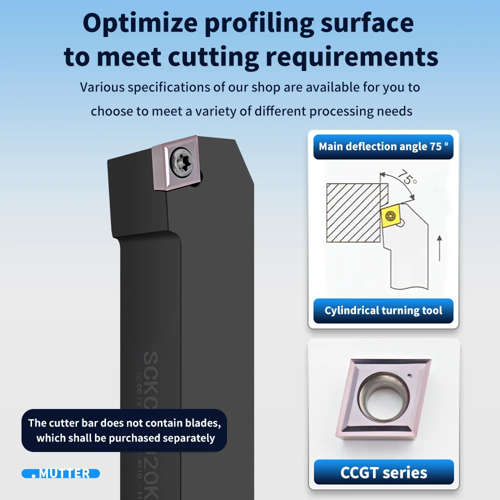 JT  External Turning Tool Holder SCKCR/L SCKCR1212H09 SCKCR2020K12 Carbide Inserts CCMT Lathe Cutting Tools