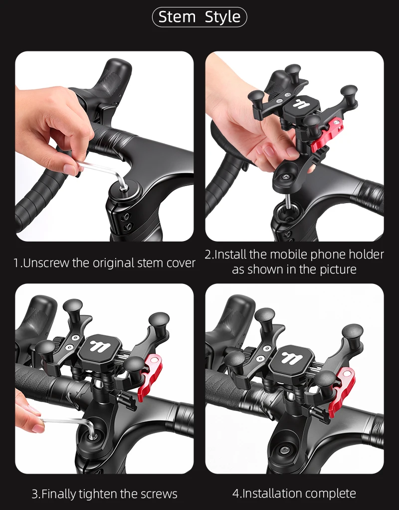 WEST BIKING Fahrrad-Handyhalterung mit Stoßdämpfung, Schnellverschluss, Anti-Shake-Halterung für Motorrad, MTB-Lenker, Vorbau und Rückspiegel – Detail 14