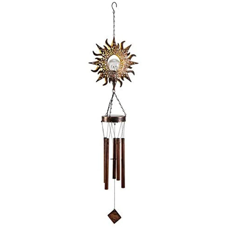 

Solar LED Light Wind Chimes Sun Solar Lights Outdoor Garden Waterproof Metal Unique Hanging Mobile Lamp Solar