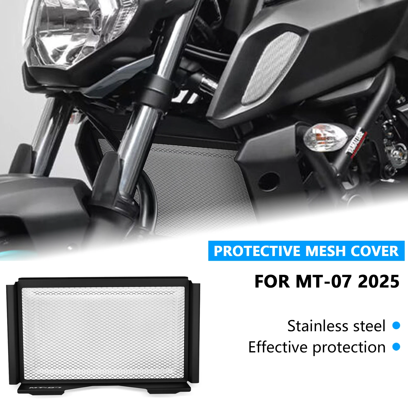 

For MT-07 mt07 2025 new accessories water tank protection cover motorcycle water tank cooling net radiator protection net