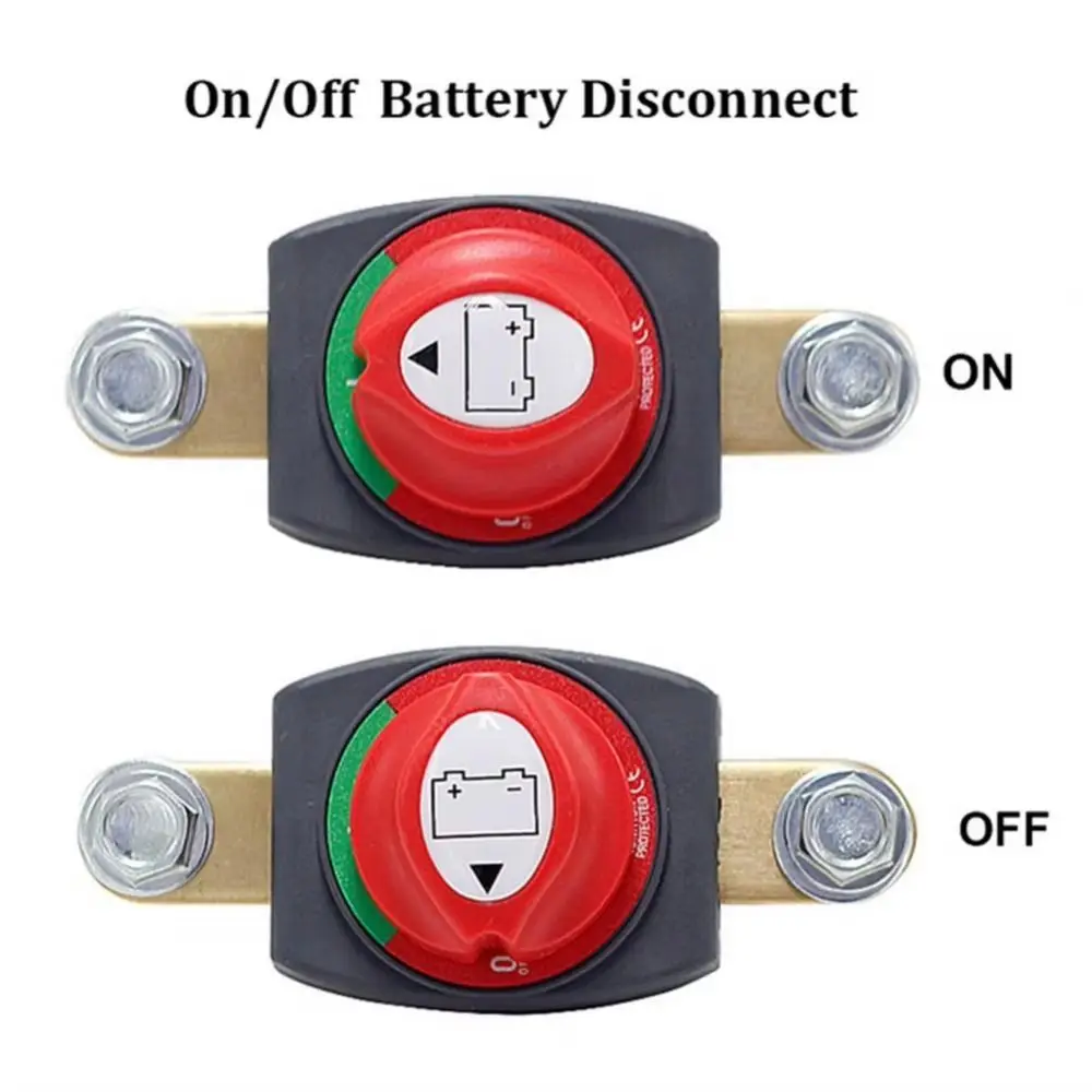 

2 Position on/Off Battery Disconnect Switch Waterproof Heavy-Duty Battery Isolator 12-48V Brass Power Cut Master Isolator