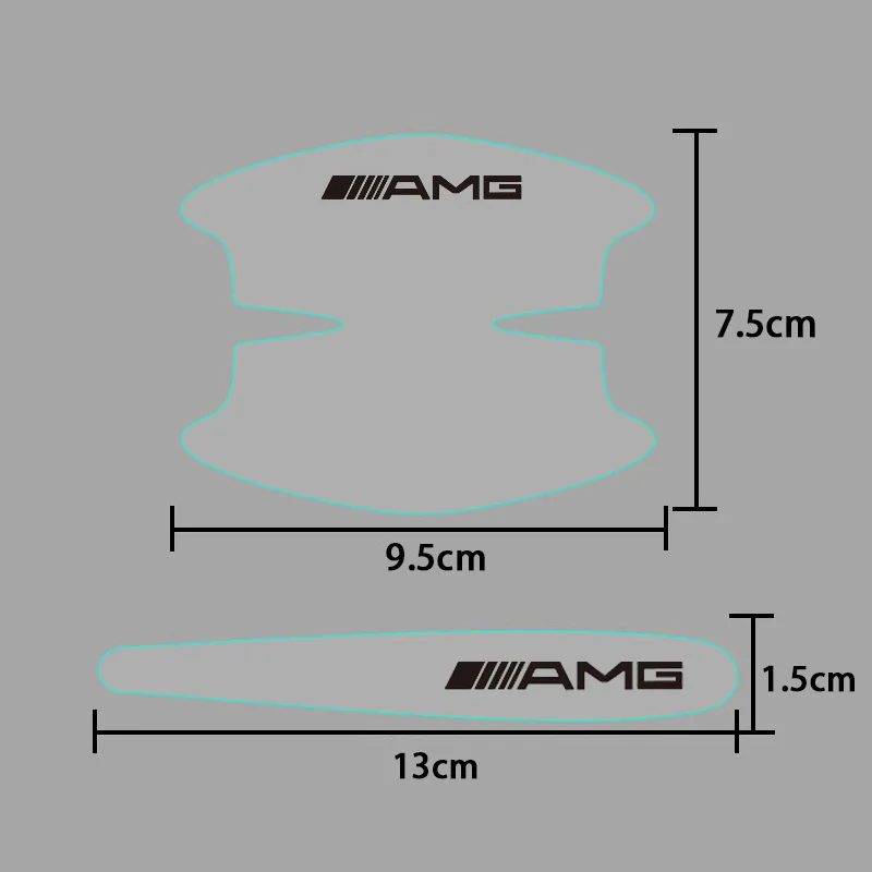 Transparente Protetor Side Handle Decalque, Auto Porta de Pulso, Fit para Mercedes Benz W124, W203, W204, W205, W212, GLS, GL, CLA, GLA, GLE, 8pcs