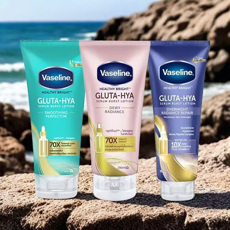 

300ML Vaseline Glutamine Whitening Body Lotion Highly Concentrated Niacinamide Hyaluronic Acid Brightens Skin Deeply Hydrating