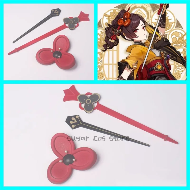 Accesorios de Cosplay de Genshin Impact Chiori, tocado de flores, horquilla, disfraz de Cosplay para Halloween, fiesta de carnaval, accesorios de juego de rol