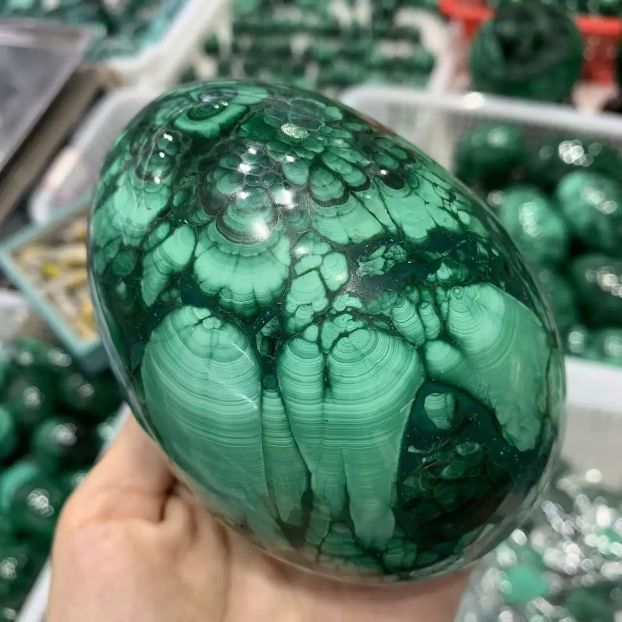 

Natural Malachite Eggs, Hand-Polished, Demagnetized Meditation, Energy Crystals, Spiritual Healing, Gift, Divination