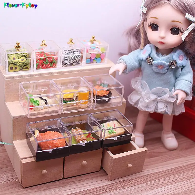 2Pcs 25/28cm Dollhouse Miniature Candy Box Dessert Cake Storage Box Model Model Doll House Decorative Toy