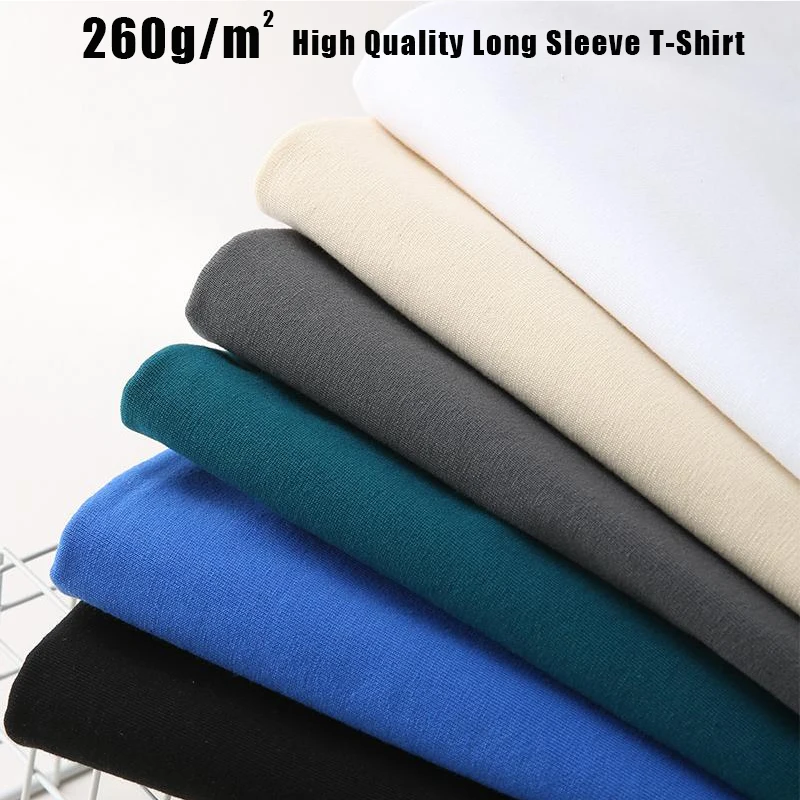 High Quality Cotton Men\'s T-Shirts Long Sleeve Slim Men T-Shirt Young Man Pure Color Tops Tees Shirt O-Neck For Male Boys Tshirt