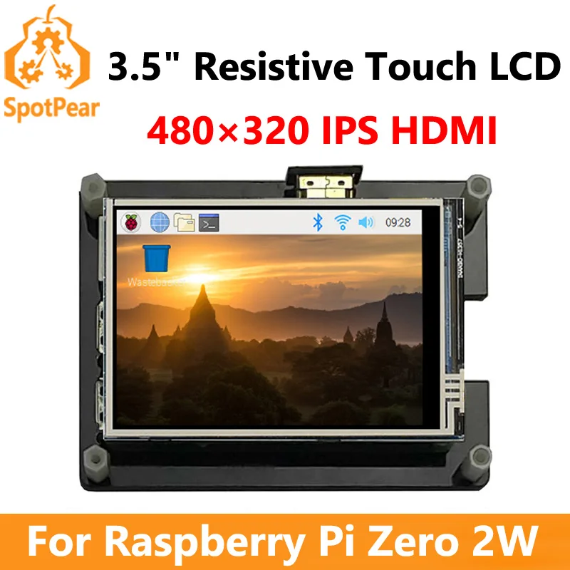 

3.5inch HDMI LCD Resistive Touch Screen Acrylic Case Option 480×320 IPS Display For Raspberry Pi Zero 2W
