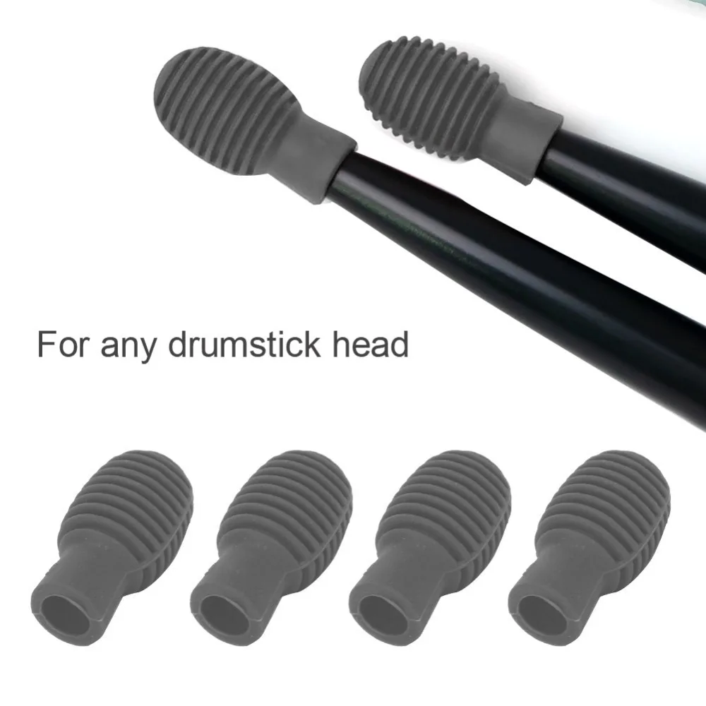 ​4Pcs ​Silicone Drum Stick Practice Tip ​Portable ​Orange/Grey ​Silicone Mute Drumstick​ Silent Practice ​Drum Dampener