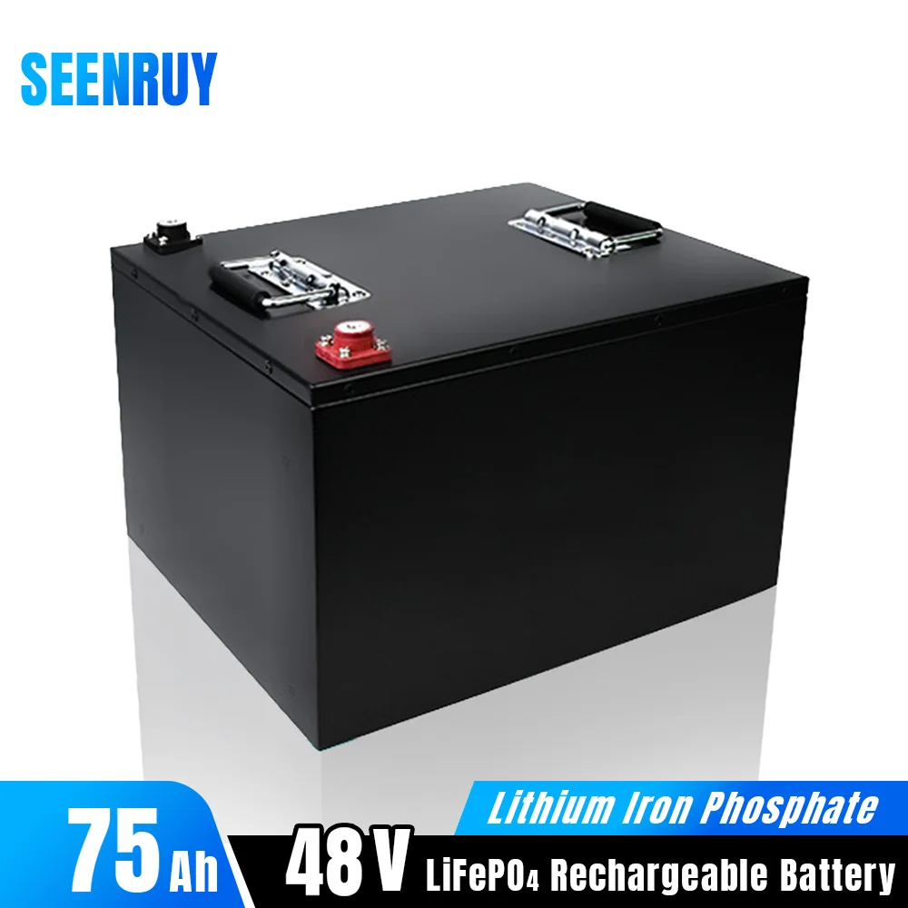 

48V 75Ah Lifepo4 Ebike Battery Built-in BMS Deep Cycle for 3000W Golf cart Backup RV EV Inverter Solar System