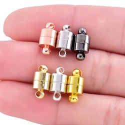 5Sets Round Strong Magnetic Clasps Fit Bracelets Necklace Rhodium End Clasp Connectors for Makings  Bracelet Jewelry 12*6mm