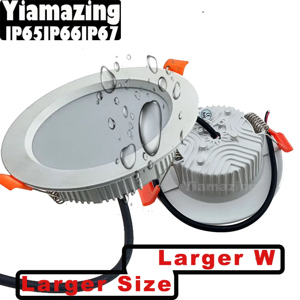 

220V White IP65 IP66 IP67 LED Downlight Outdoor Waterproof 7w 9W 12W 15W 18W 24W 30W 36W Kitchen Bathroom Toilet Ceiling Lamp