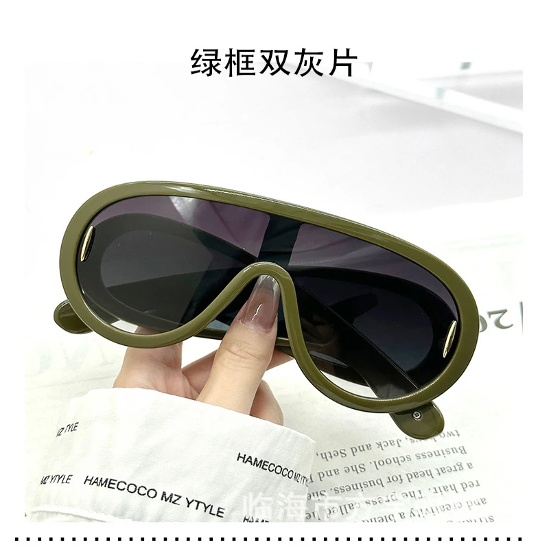 New large frame connected sunglasses men in Europe and the United States Y2K future wind hip-hop personality punk sunglasses fem