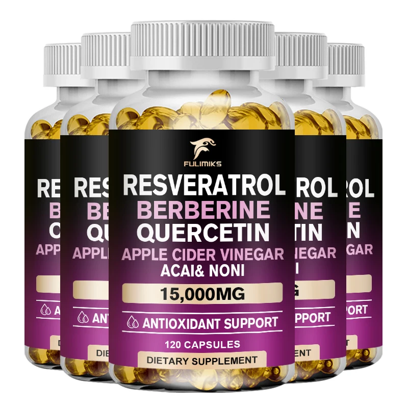 Resveratrol Capsules - Vitamin C & E, Skin, Antioxidant Supplement to Support Circulatory Health & Overall Wellness - Non-GMO