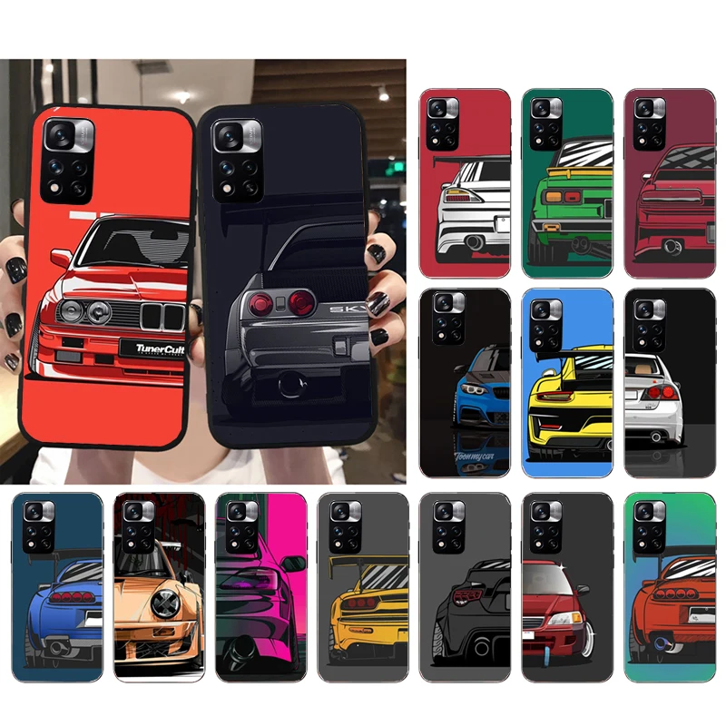 Japan JDM Sport Car Phone Case for Xiaomi Redmi Note 13 12 11 10 Pro 12S 11S 10S Redmi 10 13C 9C 10C Funda