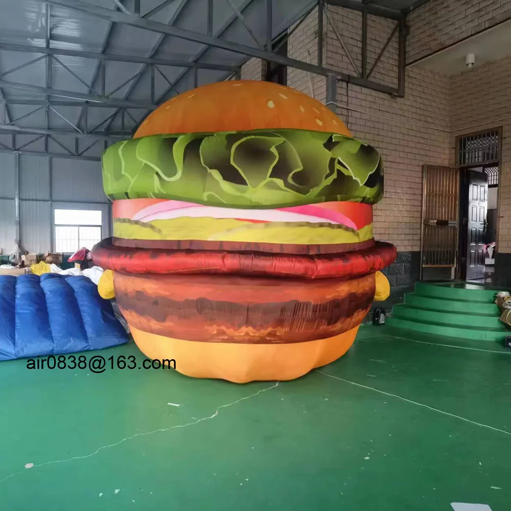 Hamburger gonflable géant extérieur personnalisé modèles alimentaires gonflables publicité hamburger porc chiens pour magasin de hamburgers AM214041