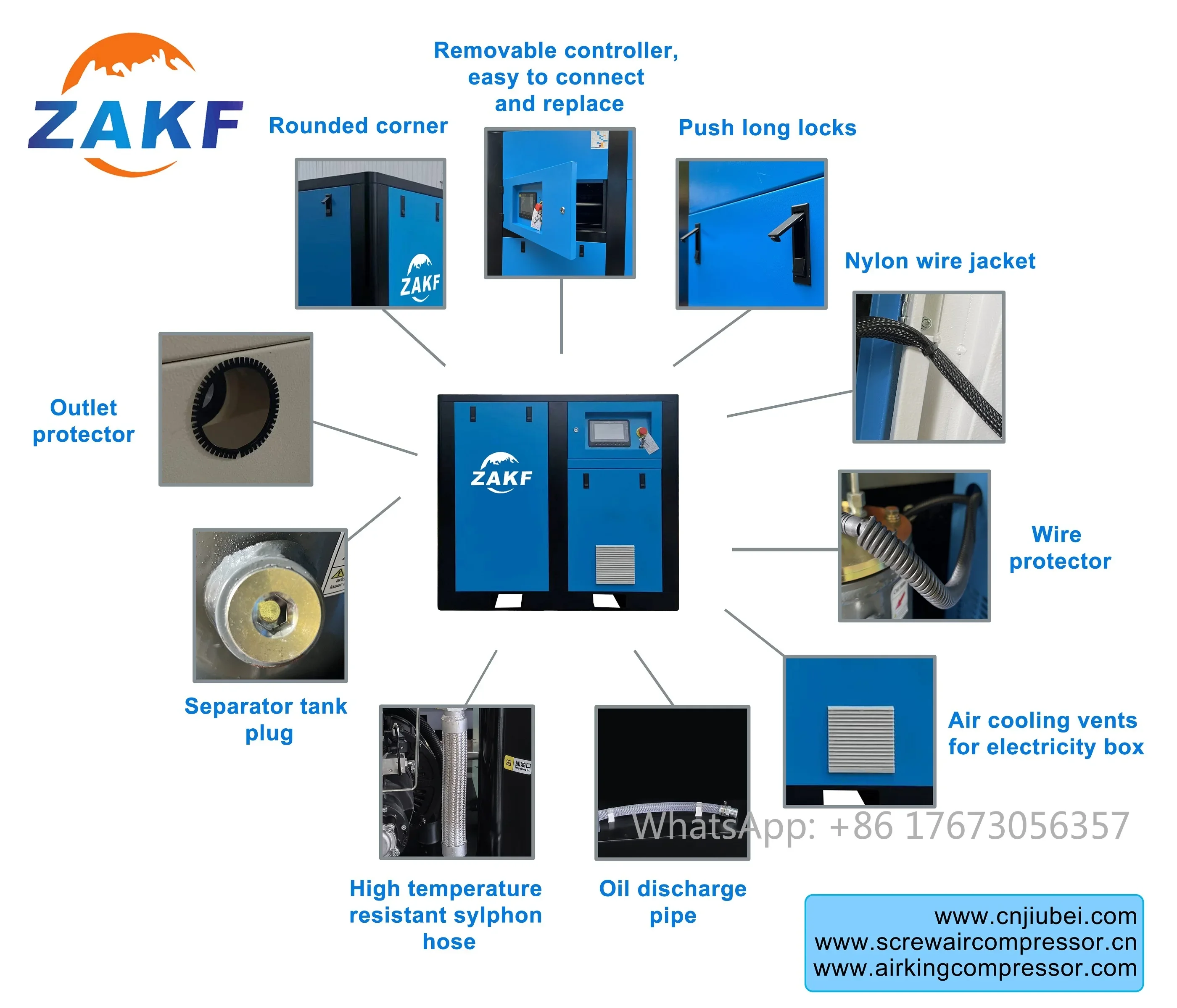 30HP Industrial High Pressure Two Stage Electric Screw Air Compressor 8/10/15/25 Bar Best Vfd Air Compressor