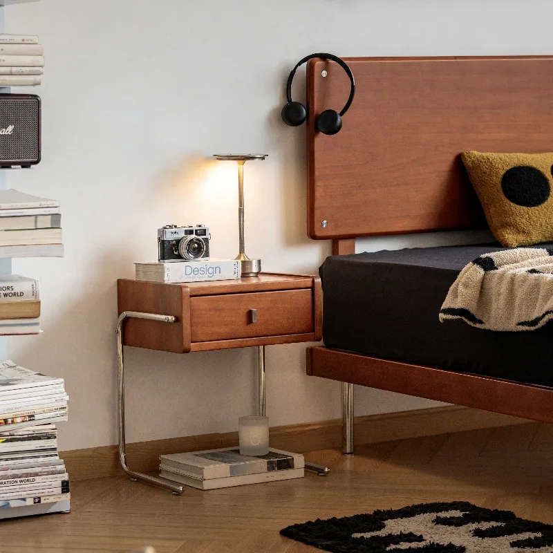 Contemporary wooden coffee table bedside table bedside table with bedroom apartment living room furniture drawer