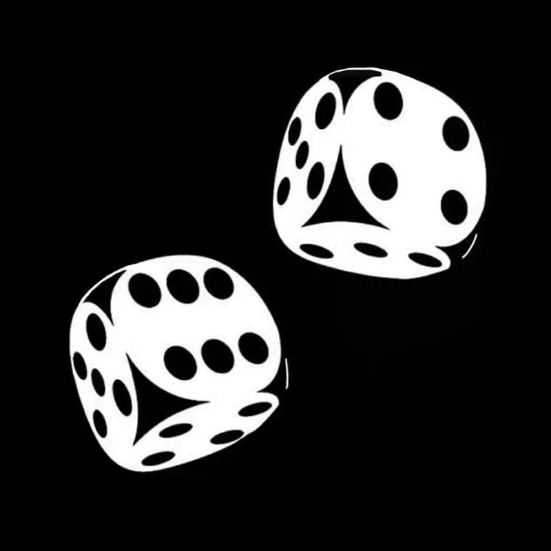 Car Sticker Fun Car Sticker Casino Poker Dice High Quality Decorative Decal PVC Car Sticker Waterproof Black/White, 16cm*11cm