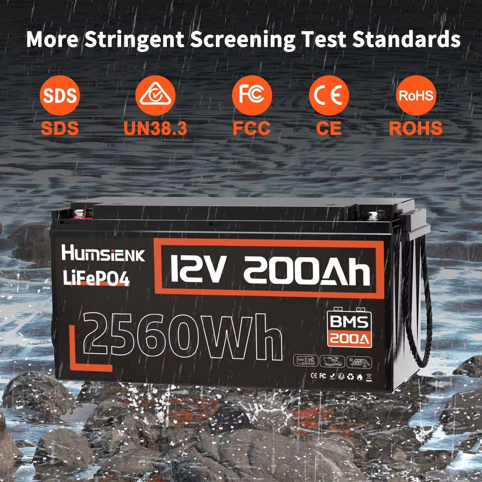 Humsienk 12 فولت 20 أمبير 100 أمبير 200 أمبير 314 أمبير LiFePO4 بطارية خلايا قابلة للشحن 15000 دورة BMS لـ RV/الشاحن/التخييم/التخزين المنزلي/الطاقة الشمسية