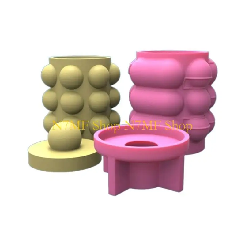 N7MF فقاعة صندوق تخزين قالب صب الخرسانة قالب من السيليكون DIY الحرف زخرفة أداة DIY بها بنفسك اناء للزهور ، حامل شمعة #3