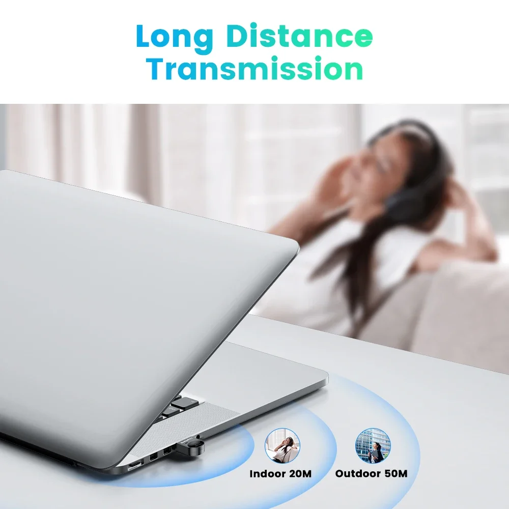 USB Bluetooth Adapter 5.1 Bluetooth Receiver USB Bluetooth 5 0 Dongle 5.0 BT Transmitter aptx Mini Adapter for PC Laptop Speaker