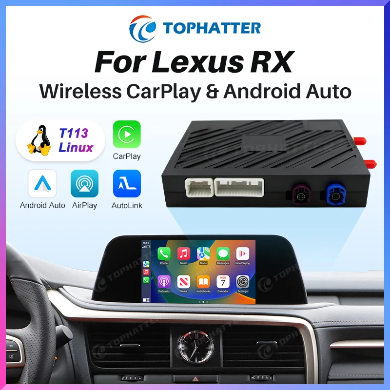 

Android Auto CarPlay Adapter for Lexus RX 2015-2022 Compatible with 7" 8" 10.3" 12.3" Original Screen Multimedia Interface Box
