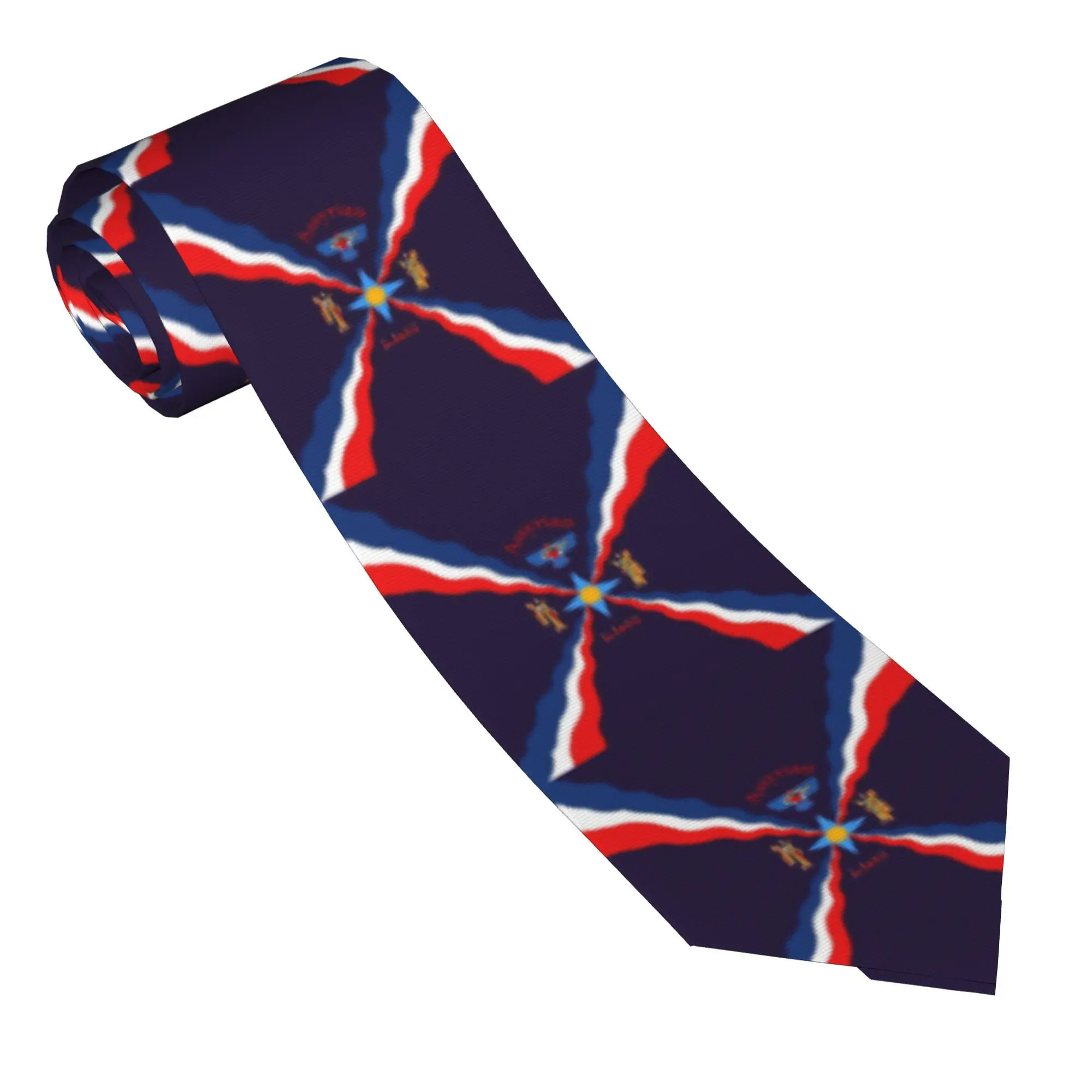 Assyrian Flag Symbols Tie  Leisure Neck Ties Retro Casual Neck Tie For Adult Graphic Collar Tie Necktie Gift