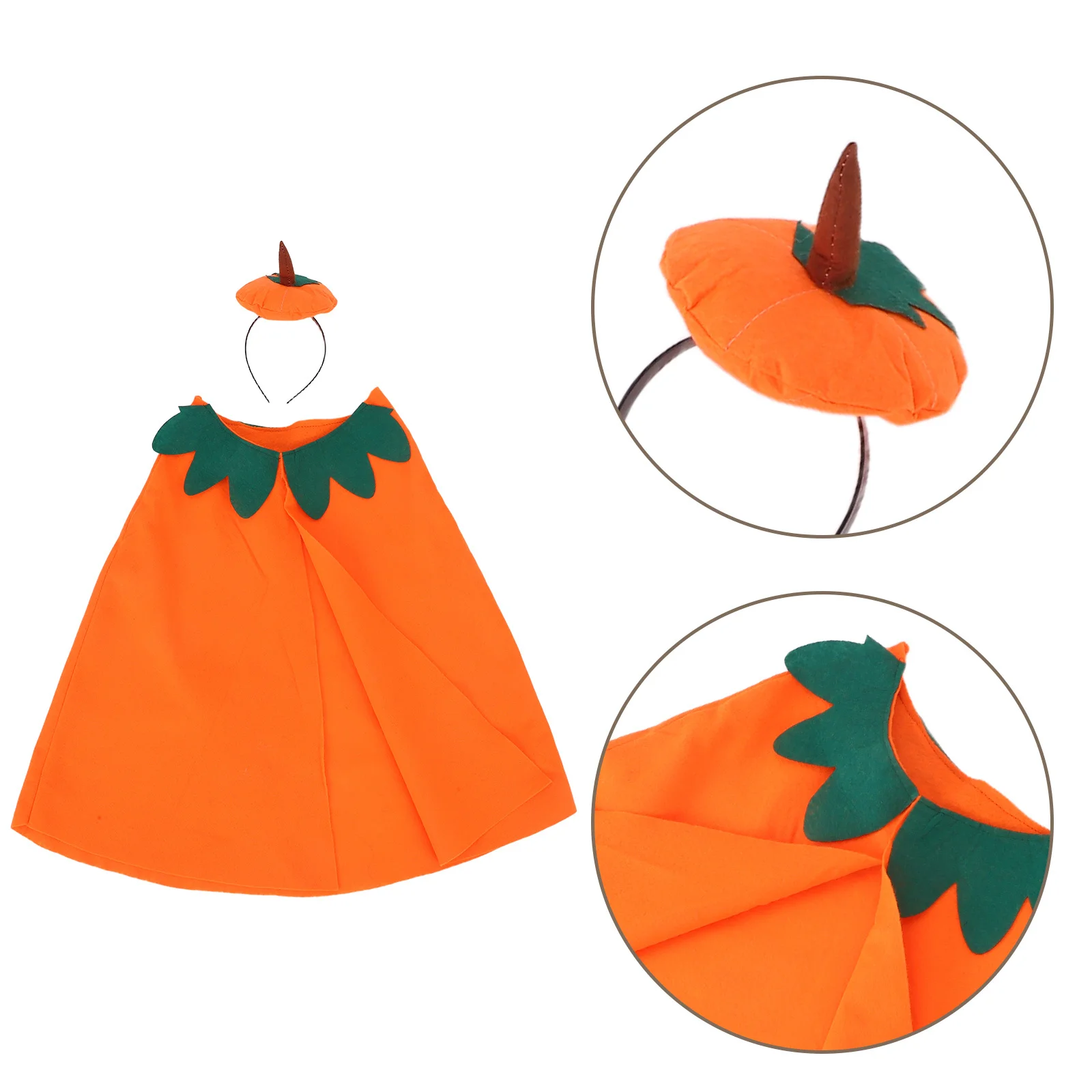 

Pumpkin Cloak Set Cosplay Costumes Halloween Kids Cape and Headband Hair Bands Capes for Girls Children's
