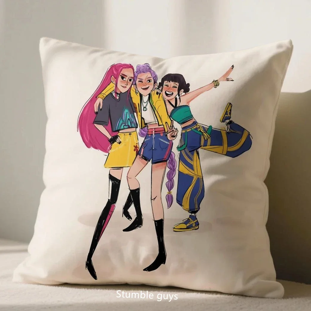 Kpop شيطان الصيادين أنيمي 45X45cm غطاء وسادة أريكة المخدة غرفة المعيشة