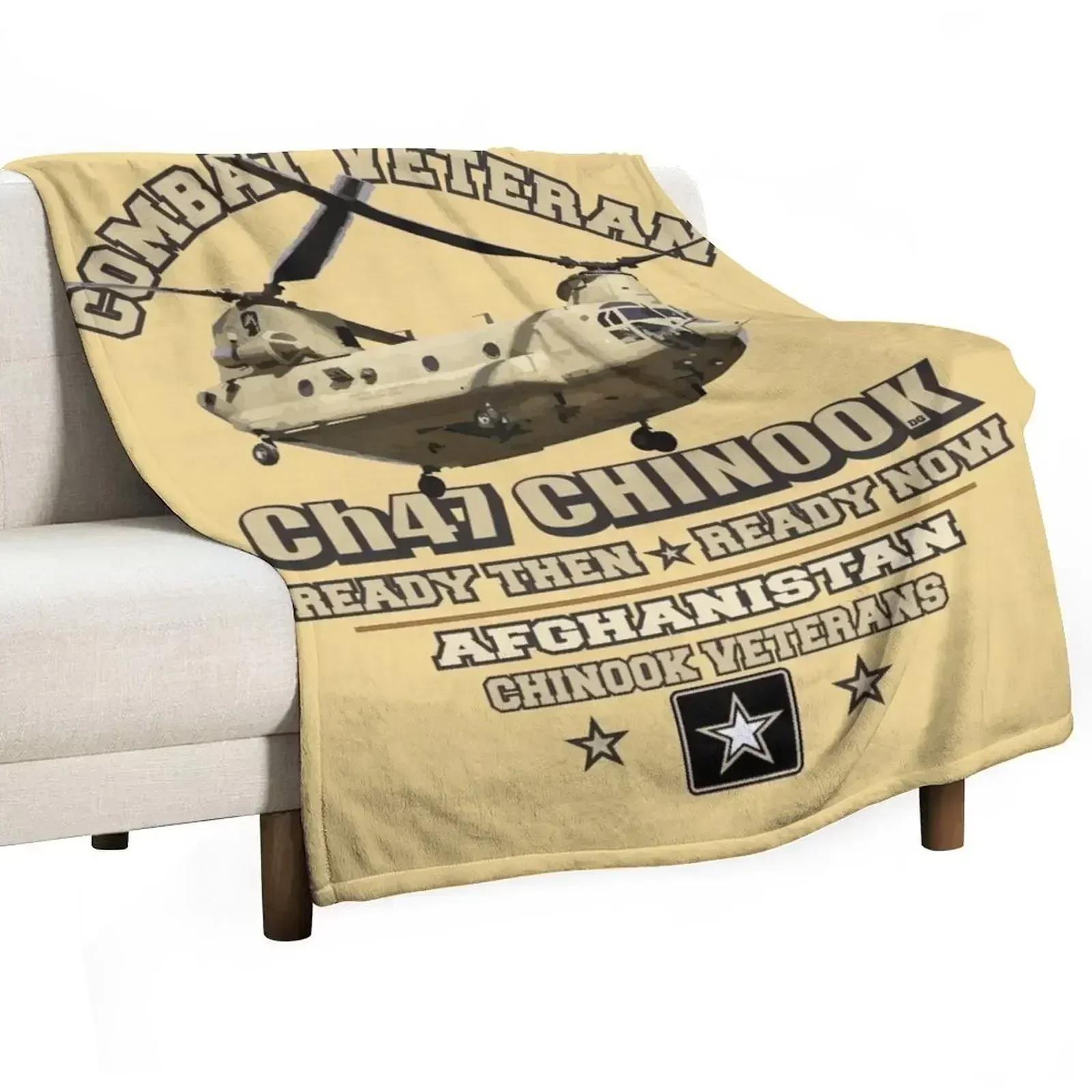 CH47 CHINOOK VETERANS - Combat Veteran Throw Blanket for babies Soft For Decorative Sofa Hairy Flannel Fabric Tourist Blankets
