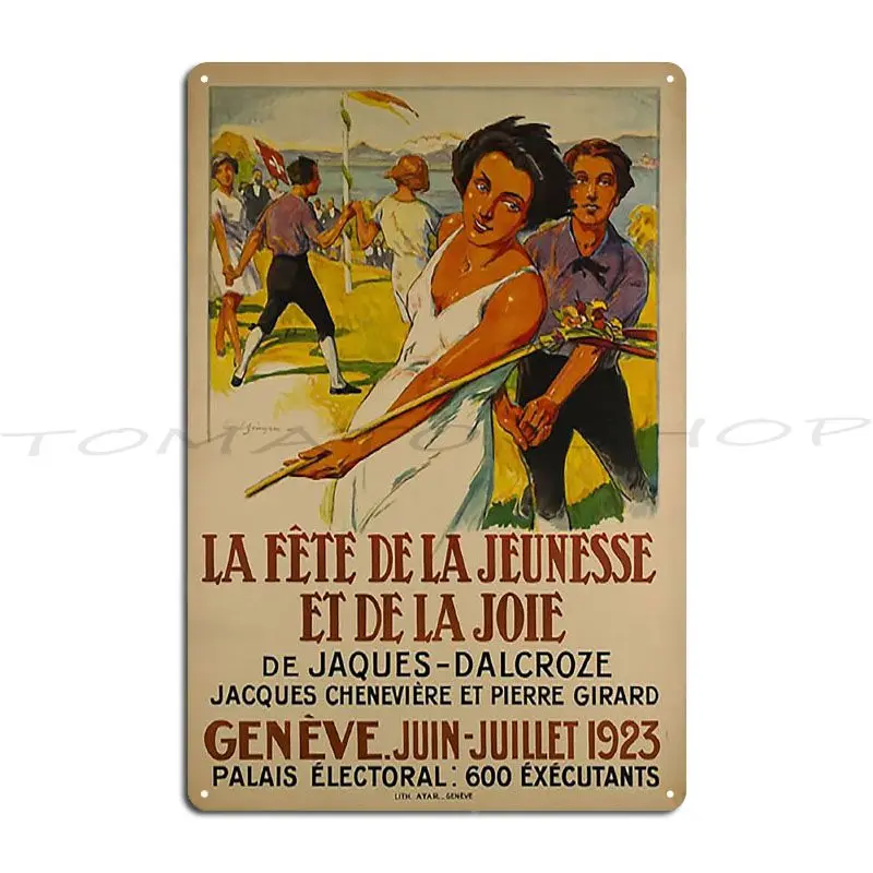 Pancarte en métal vintage Reine de Joie Victor Joze Queen Of Joy 1892, pour la décoration de cuisine, thème fête vintage, affiche en étain