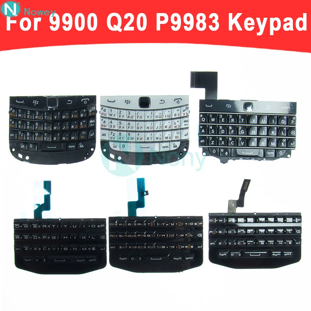 Nowey P'9983 Cover Keyboard For Blackberry 9900 Q20 P9983 9983 Phone English Russian Arabic Keypad Housing Replacement Parts