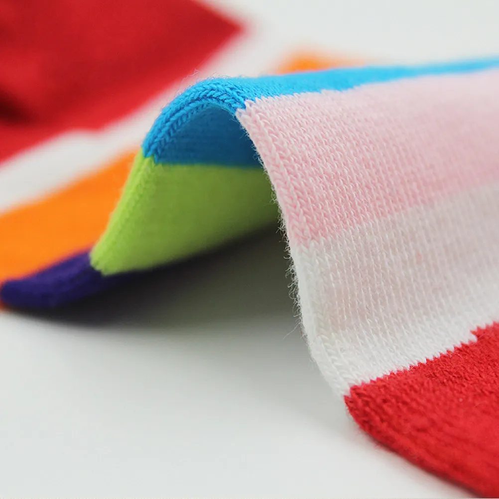Women's Colorful Stripped Five Toe Socks Cotton Moisture Absorption Breathable Heat Resistant 5 Toe Socks Perfect for Daily Wear