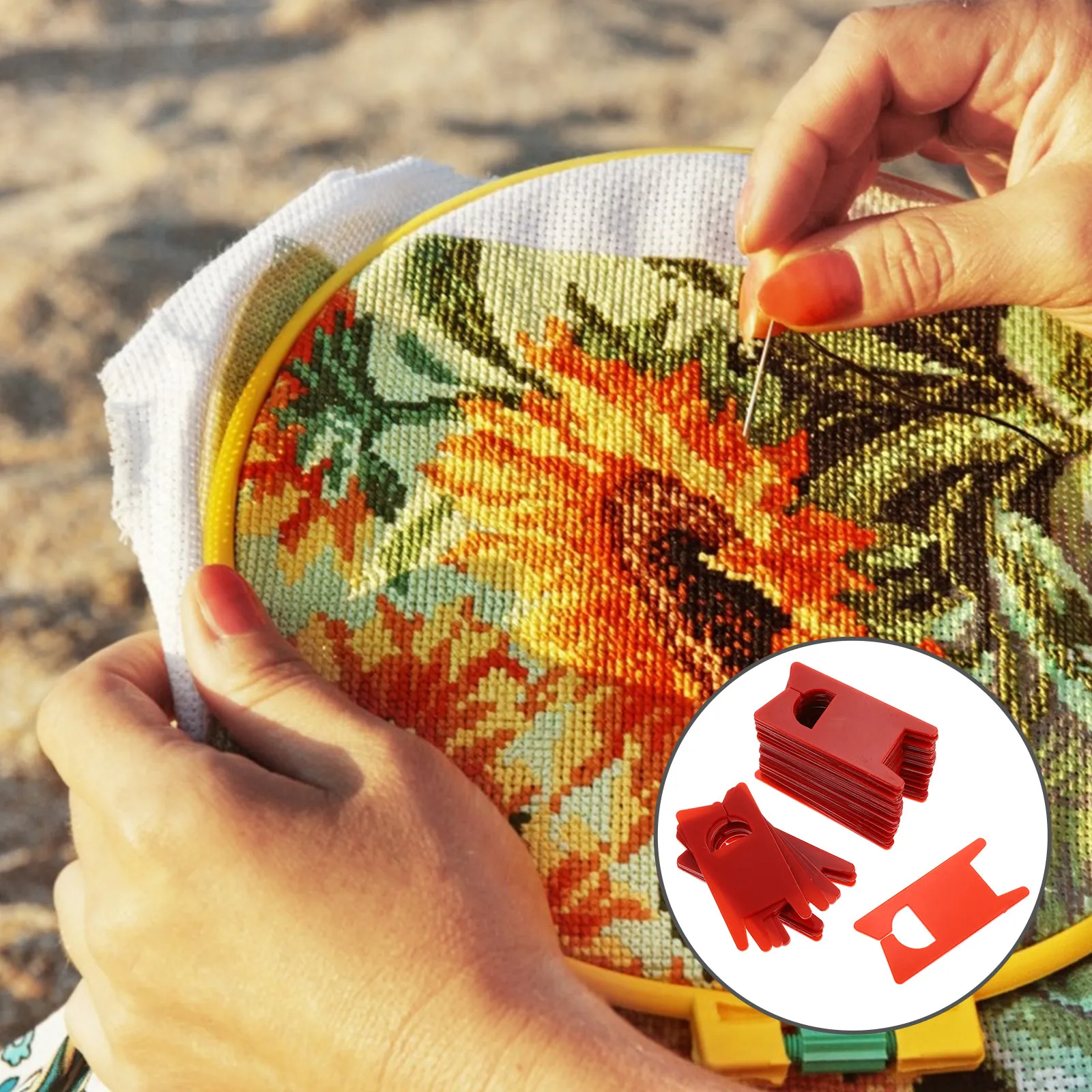 

100Pcs Plastic Winding Plate Board Lightweight Thread Organizer for Sewing Cross Stitch Embroidery DIY Craft Thread String