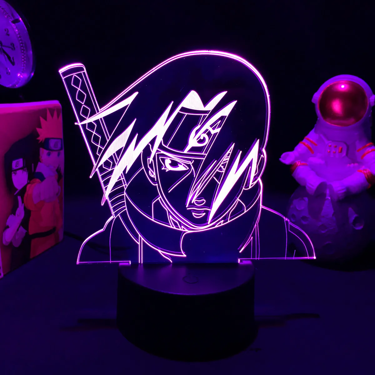 3D Illusion Acrylic Stand Figure Itachi Uchiha Figure Nightlight for Child Bedroom Decor Cool Birthday Gift Color Changing Led N