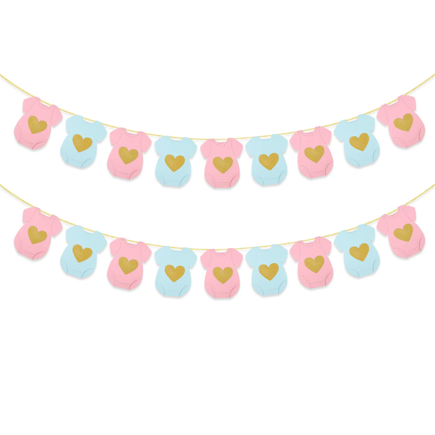 Blue Pink Bodysuit Paper Garland Baby Shower Gender Reveal Party Hanging Banner Flag Kids Boy Girl Birthday Decoration Supplies - view 3