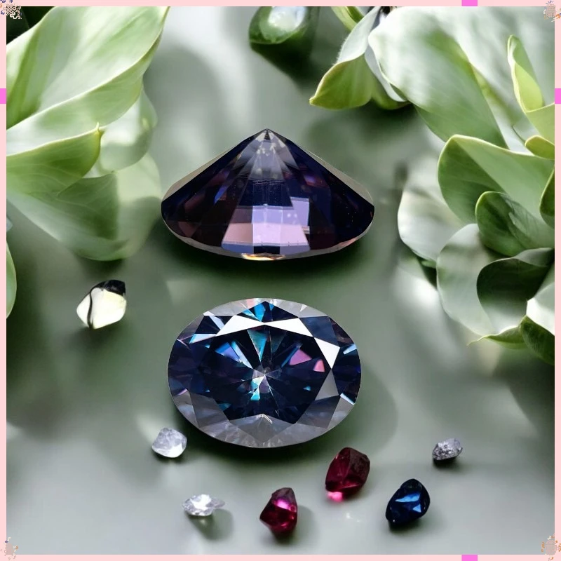 

Moissanite Stone Oval Cut Emperor Purple Color VVS1 Clarity For Jewelry Making