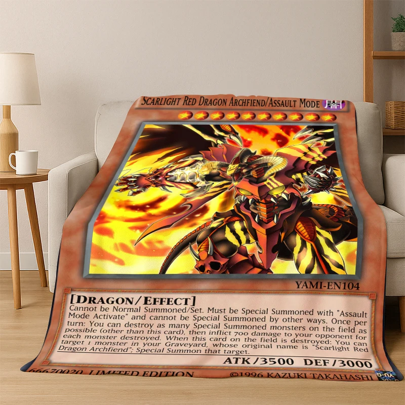 Anime Yu-Gi-Oh Monster Card Cartoon-Flanelldecke, weiche, warme Decke, Überwurfdecke für Schlafzimmer, Wohnzimmer, Bett, Picknick, Kind