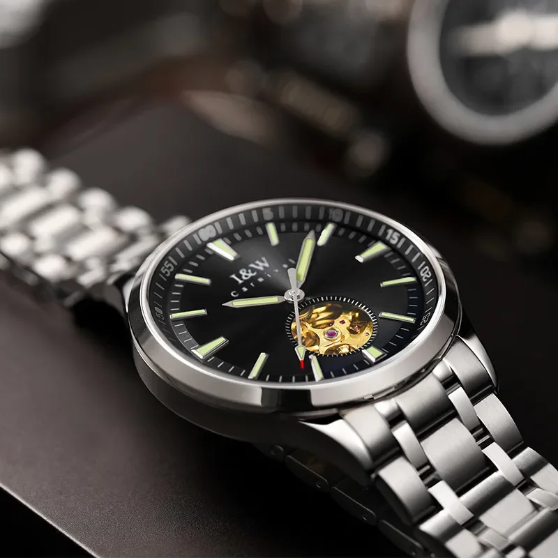 IW カーニバル機械式腕時計自動運動サファイアミラー高級アクセサリー男性用発光防水メンズ腕時計