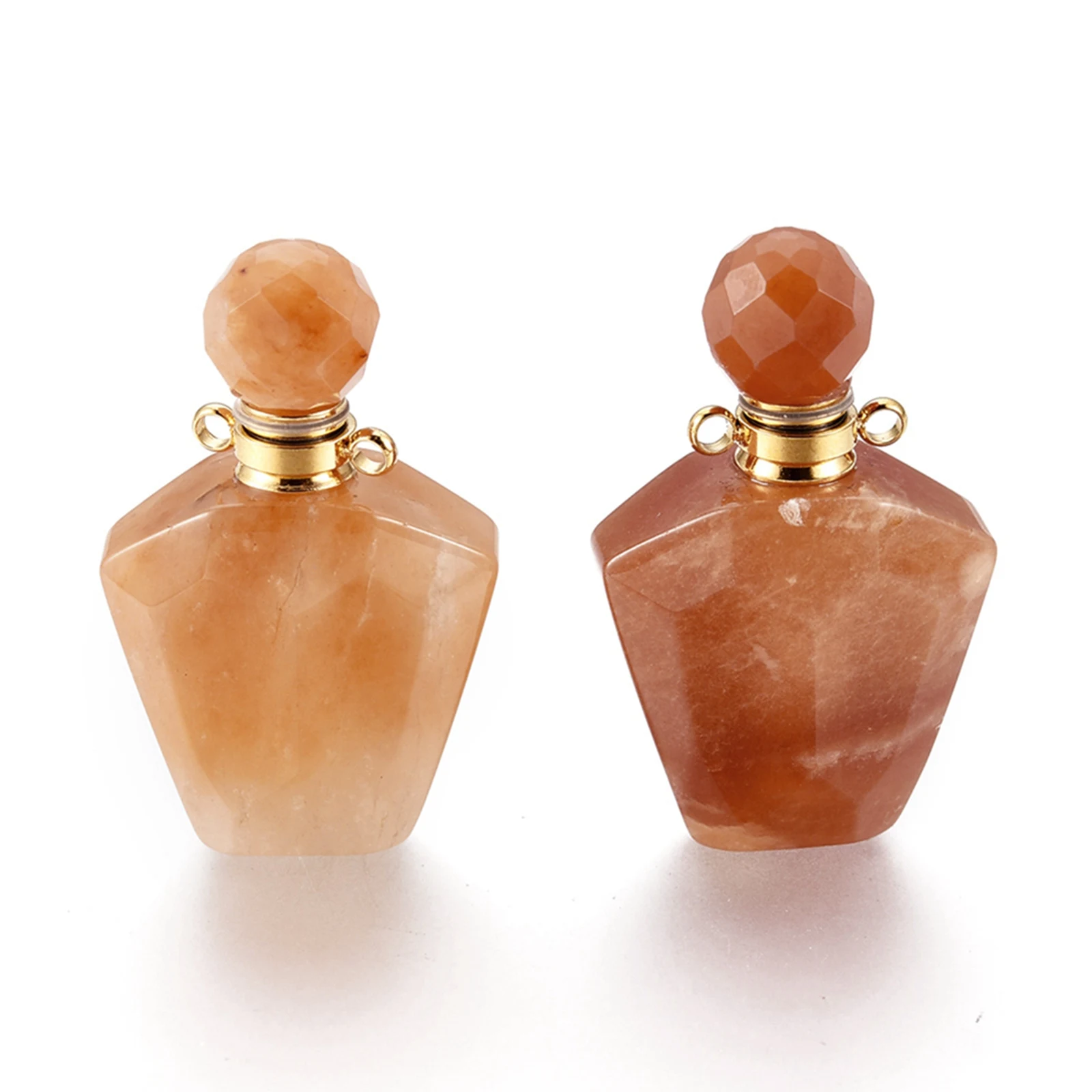 1pcs Natural Stone Perfume Bottle Pendant Rose Quartzs Essential Oil Bottles For Jewelry Making Charms DIY Necklace Accessories