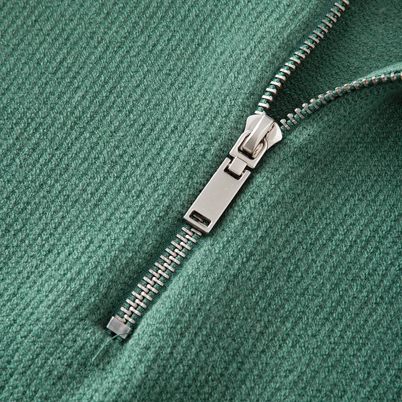 Men Pullovers Solid Sweaters Mock Neck Long Sleeve Sweater Knitted Loose Spliced Zipper 2025 Casual Autumn Slight Strech