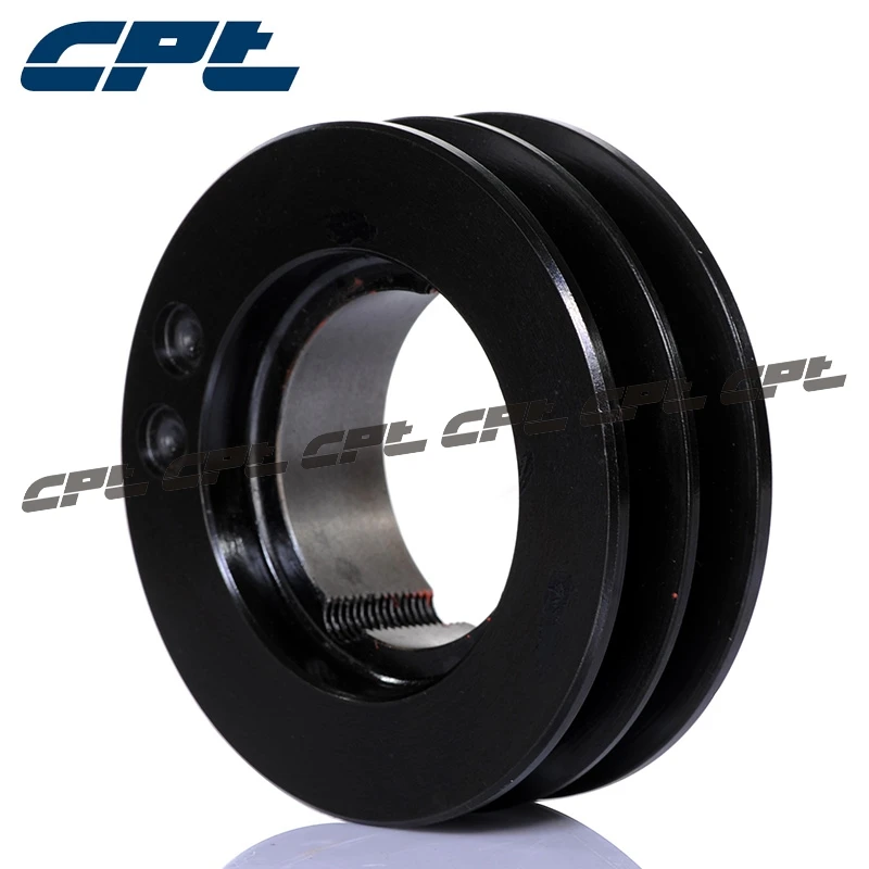 CPT SPZ V-Belt pulley double Groove, 144mm outside diameter, 140mm pitch diameter, 1610 Bushing, SPZ140-02-1610