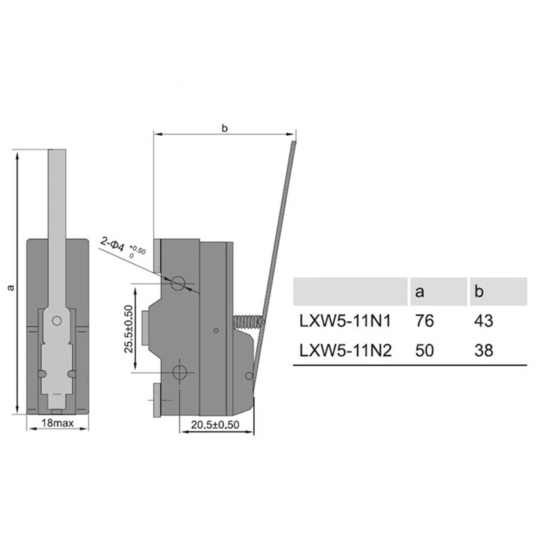 하이 퀄리티 LXW5-11N1 Z-15GW-B 마이크로 리미트 스위치, 긴 레버 암, SPDT 스냅 액션 여행 스위치, 방수