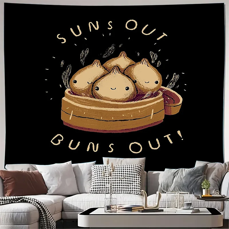 Tapiz de comida coreana, fideos Ramen, colgante de pared, decoración de habitación de Anime, cocina japonesa, decoración estética para el hogar, regalo, decoración de dormitorio, grifo único