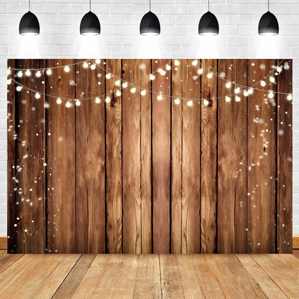 Rustic Wood Background for Photography Brown Wooden Baby Shower Birthday Decoration Kids Pets Portrait Backdrop Photo Studio