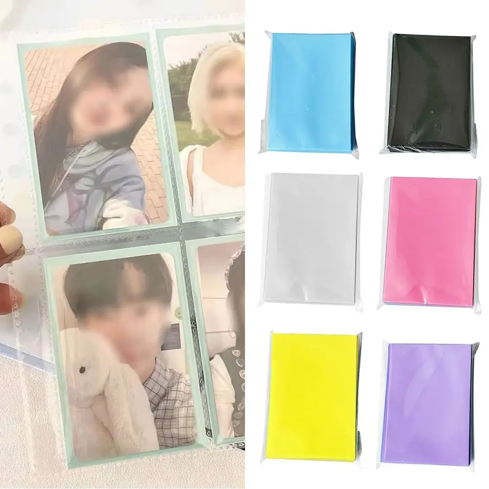 61x91mm Kpop Card Sleeves Album Binder Game Cards Protector Photocard Holographic Protector Transparent Frosted Card Cover