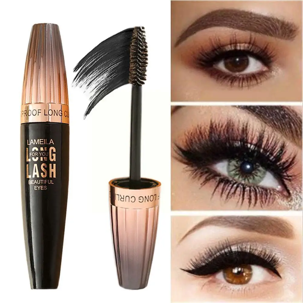 4D fibra de seda alongamento cílios, alongamento rímel, impermeável Lash, Faux Macara, Rimel crescimento, duradoura cílios, longos cils, L5Y4, 1 Pc